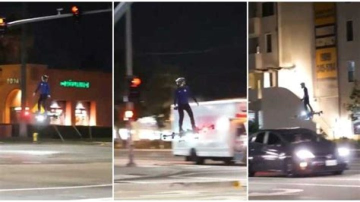Man Transports Self on Busy Road Using Flying Hoverboard, Video Goes Viral as Nigerians React