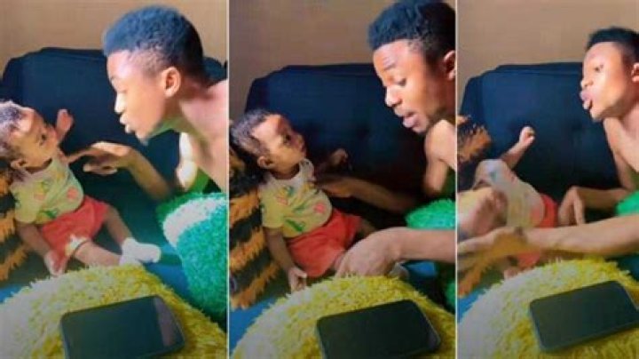 "Where Is His Mother?" Nigerian Father Forces 3-Month-Old Baby to Sit On His Own in Funny Video